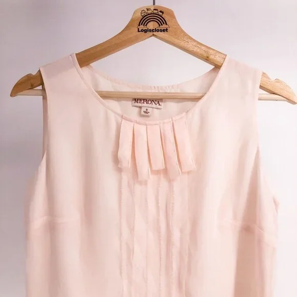 Women’s Blouse Lightweight Pale Pink Small - Picture 2 of 5